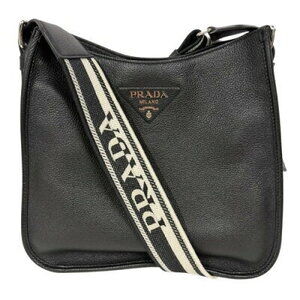 Prada Vitello Dino Shoulder Bag Black